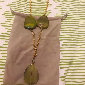 Authentic Stone Epidote long Necklace